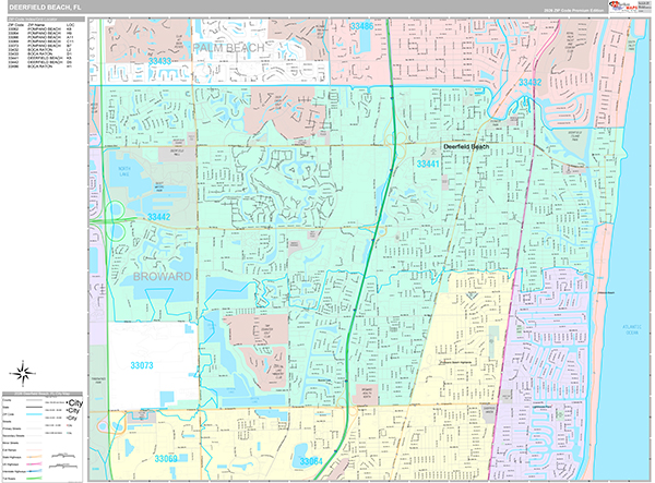 Deerfield Beach, FL Zip Code Map